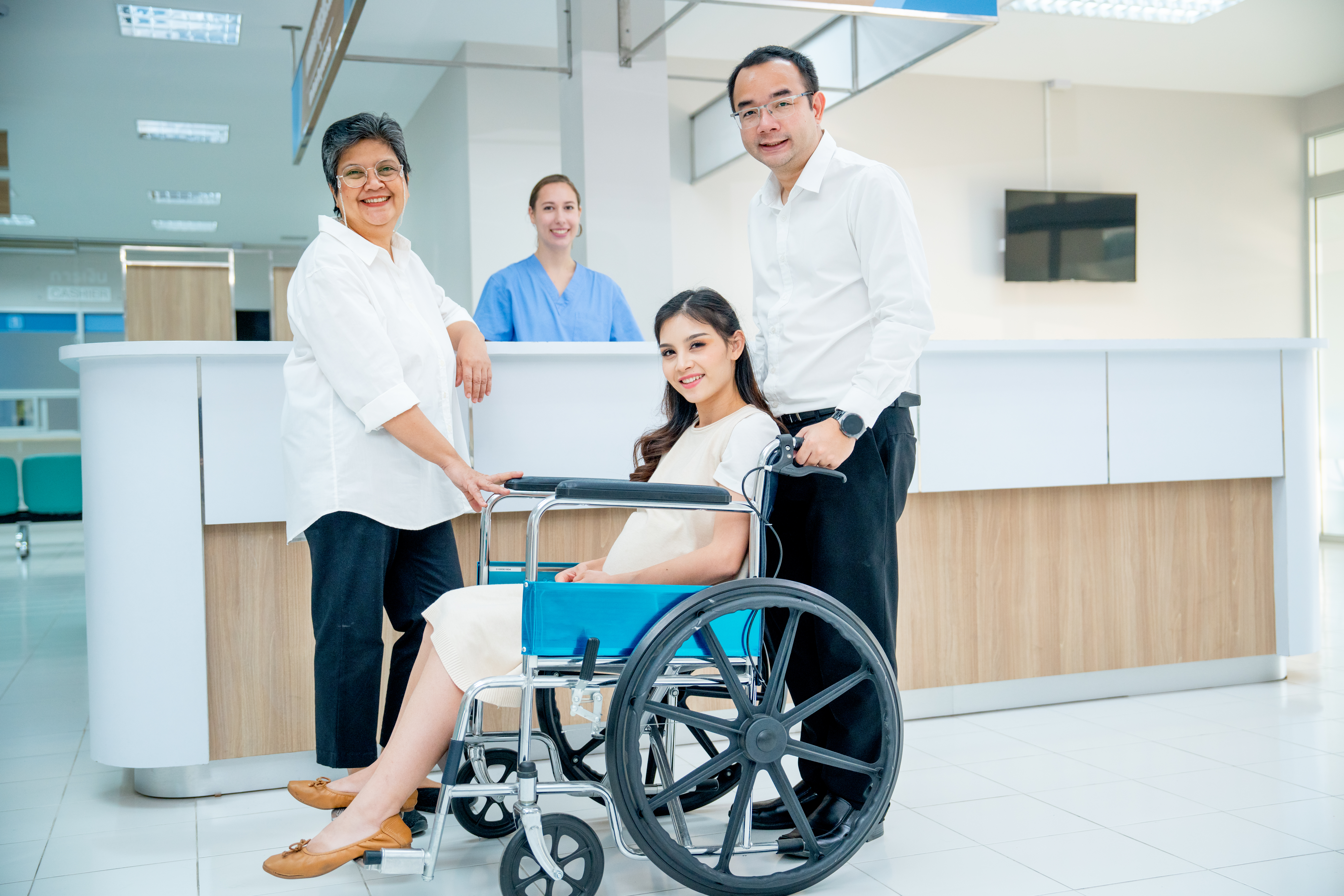 Supportive care team in a welcoming healthcare environment